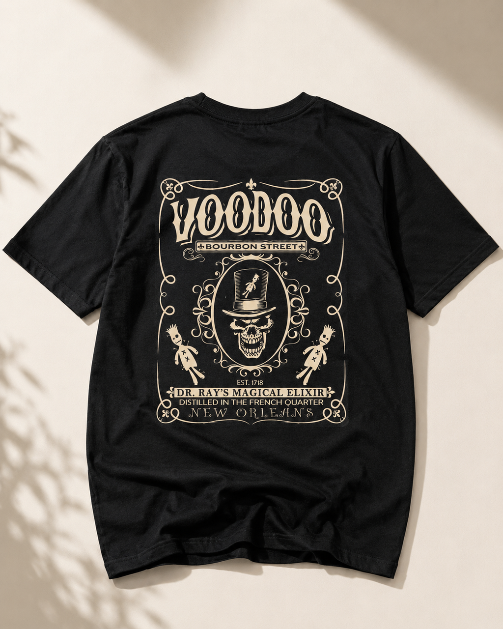 Vintage Voodoo Skull Black T-Shirt
