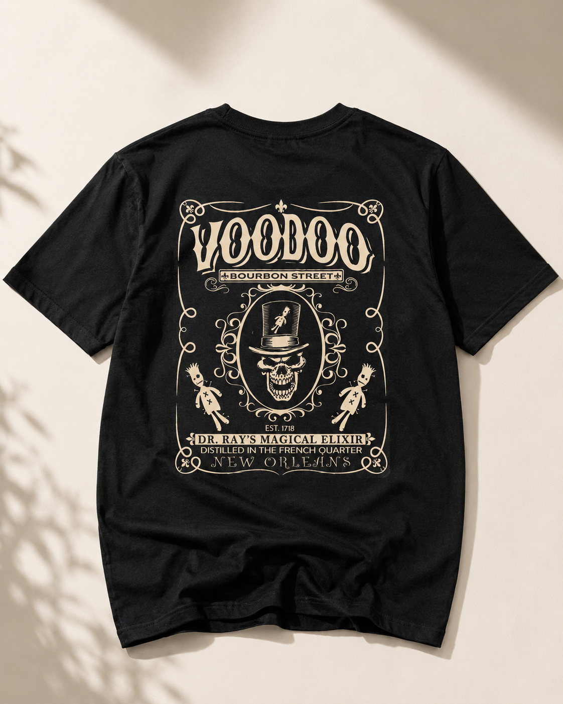Vintage Voodoo Skull Black T-Shirt